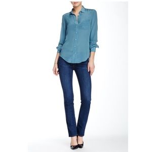 Spanx Slim-X Straight Leg Blue Jeans Size 29